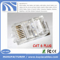 Fábrica venden CAT6 RJ45 PLUG 8P8C UTP oro plateado adaptador